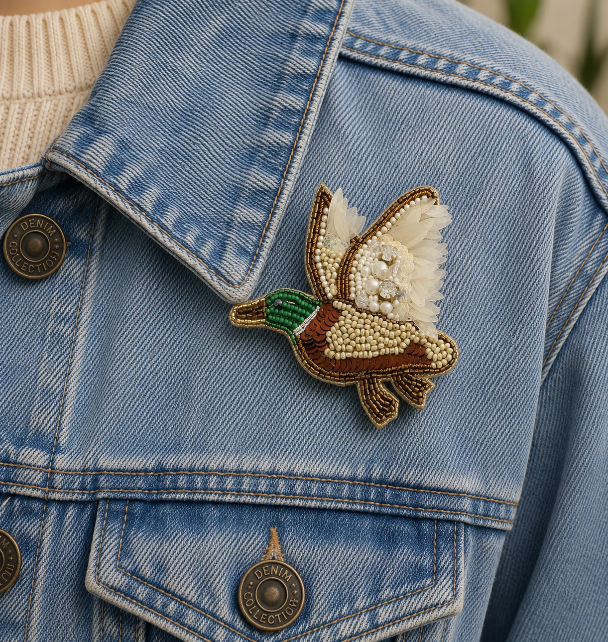 77mm x 71mm Duck Sequin Pin, each