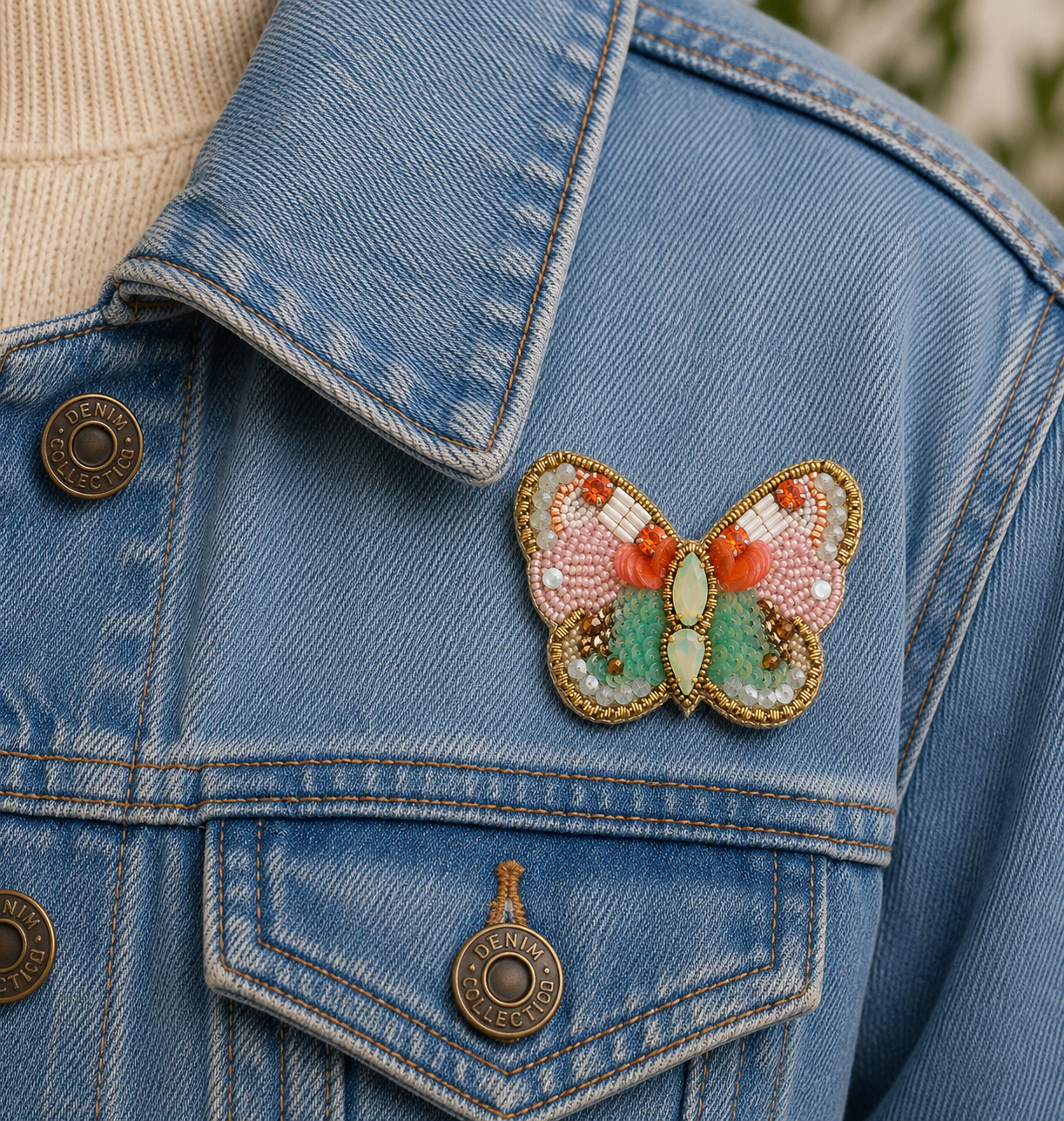 55mm x 76mm Petal & Pearl Butterfly, each