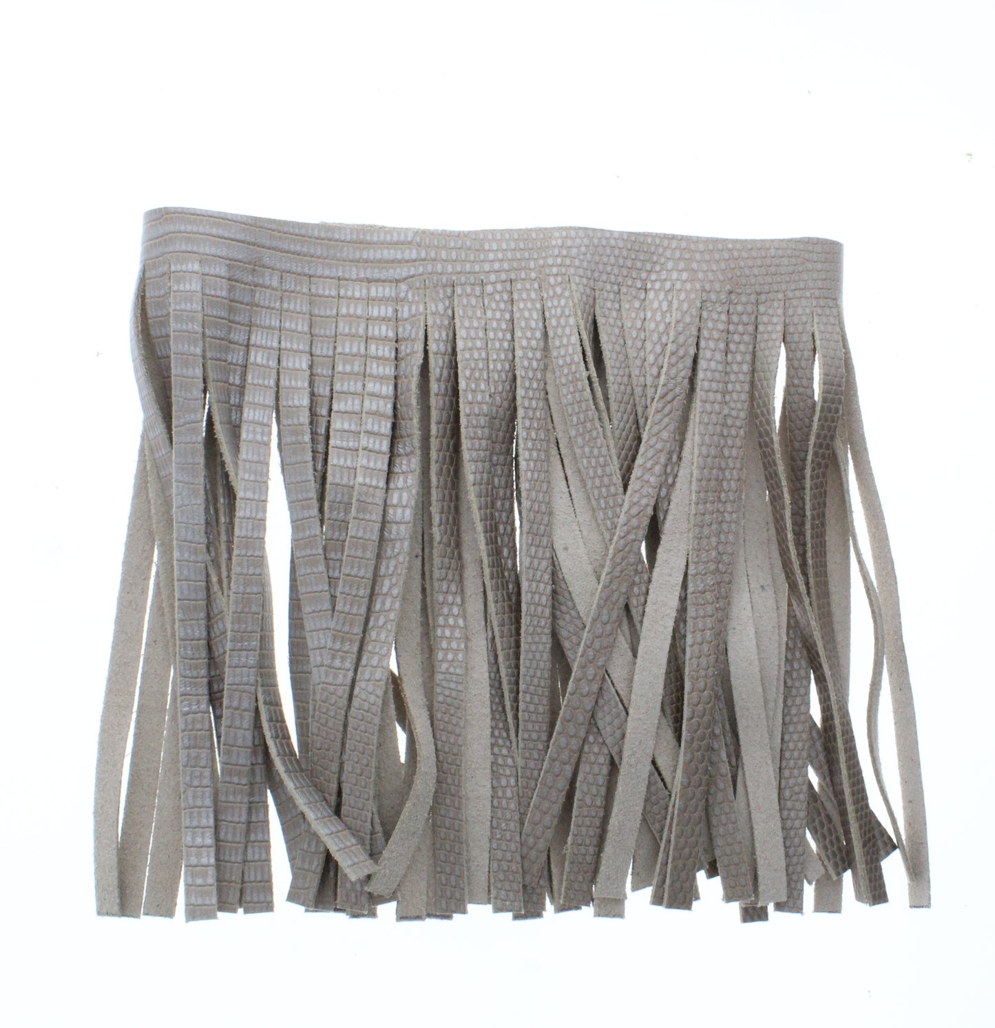 Taupe-Reptile Leather Fringe, Made in the USA, sold by ft.