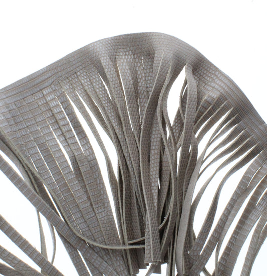 Taupe-Reptile Leather Fringe, Made in the USA, sold by ft.