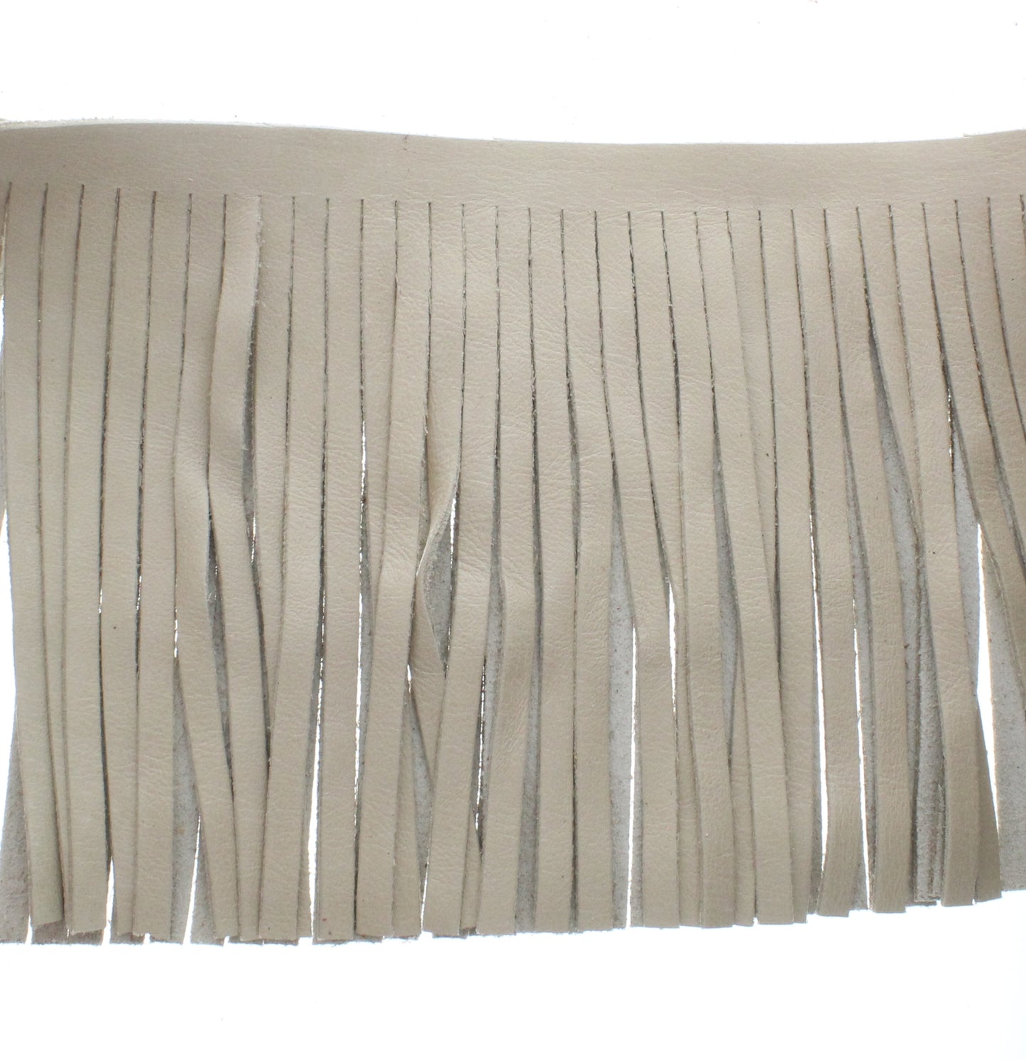 Khaki-Tan Leather Fringe, Made in the USA, sold by ft.