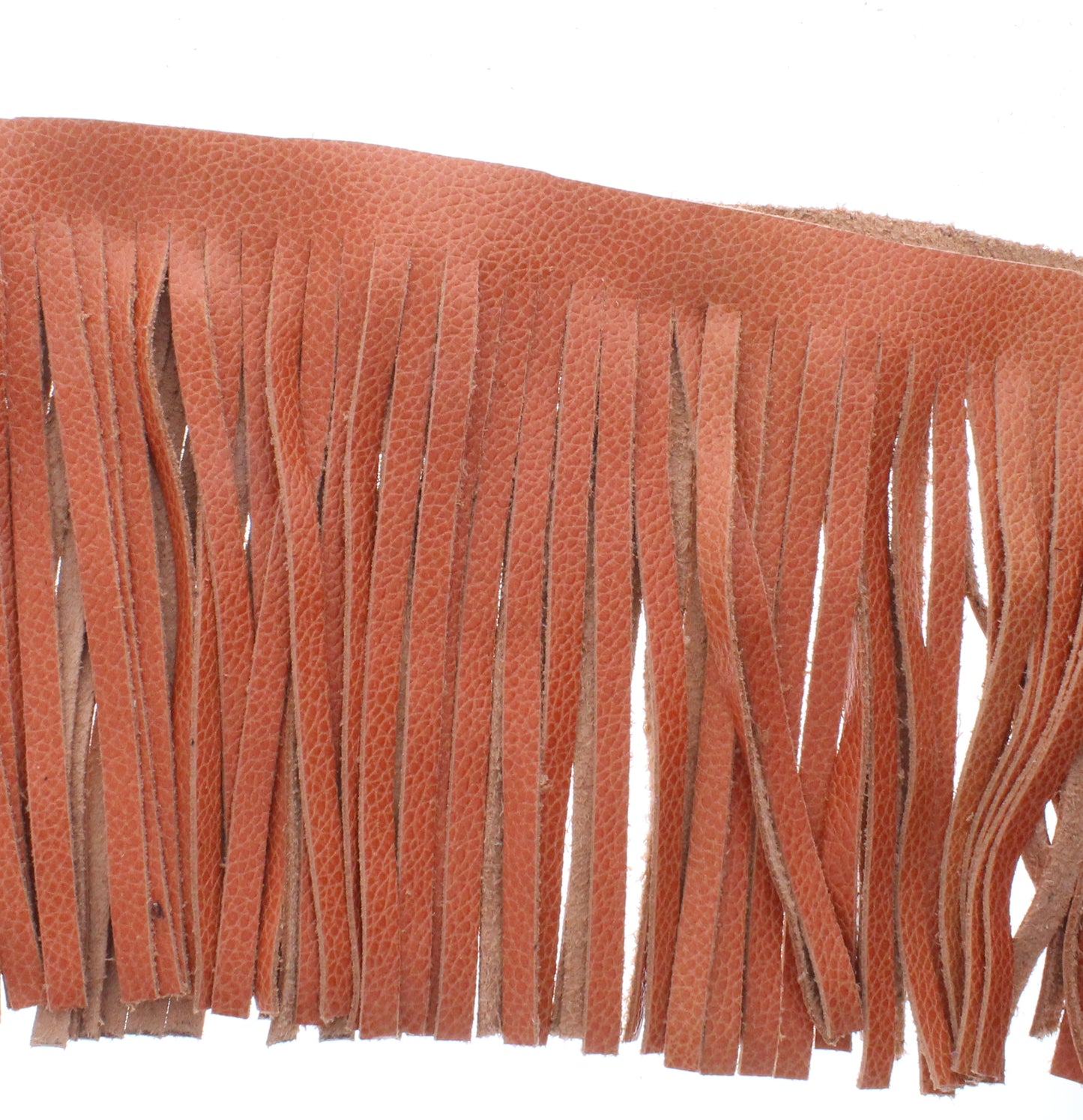 Burnt-Orange Leather Fringe, Made in the USA, sold by ft.