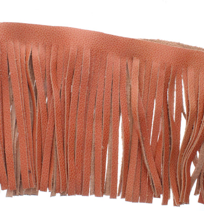 Burnt-Orange Leather Fringe, Made in the USA, sold by ft.
