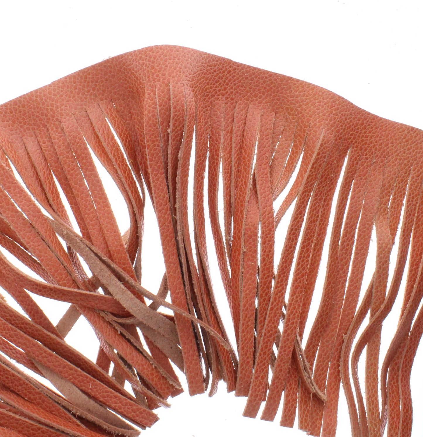 Burnt-Orange Leather Fringe, Made in the USA, sold by ft.