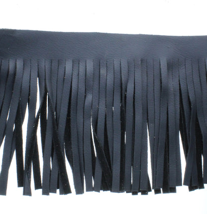 Deep-Blue Leather Fringe, Made in the USA, sold by ft.