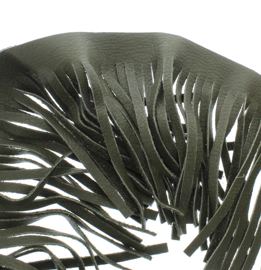 Moss-Green Leather Fringe, Made in the USA, sold by ft.