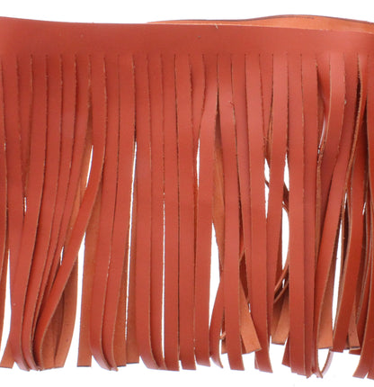 Orange Leather Fringe, Made in the USA, sold by ft.