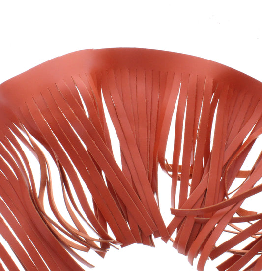 Orange Leather Fringe, Made in the USA, sold by ft.