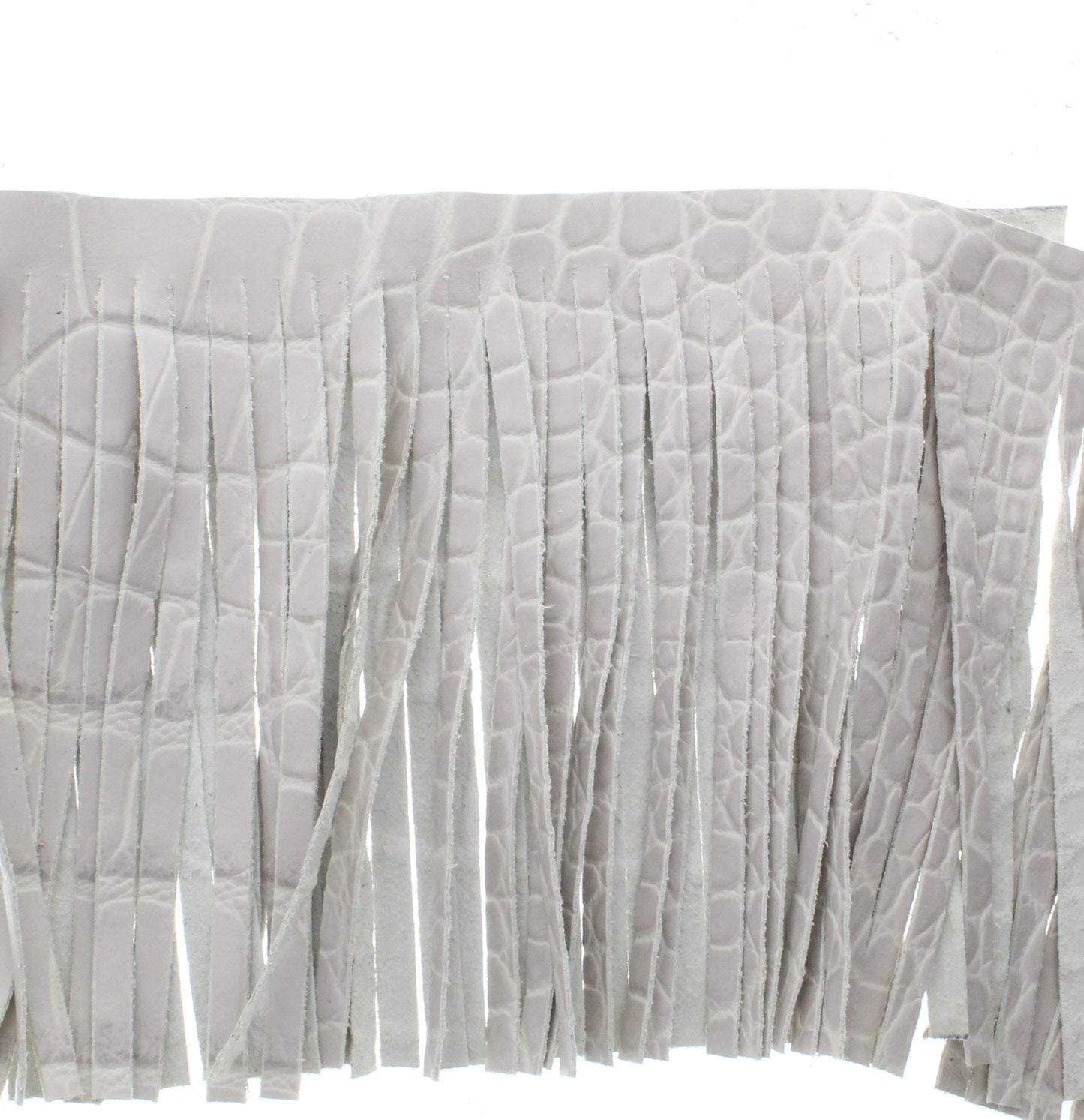 White Lizard Leather Fringe, Made in the USA, sold by ft.