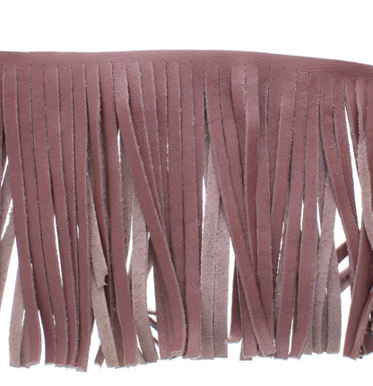 Dark-Pink Leather Fringe, Made in the USA, sold by ft.