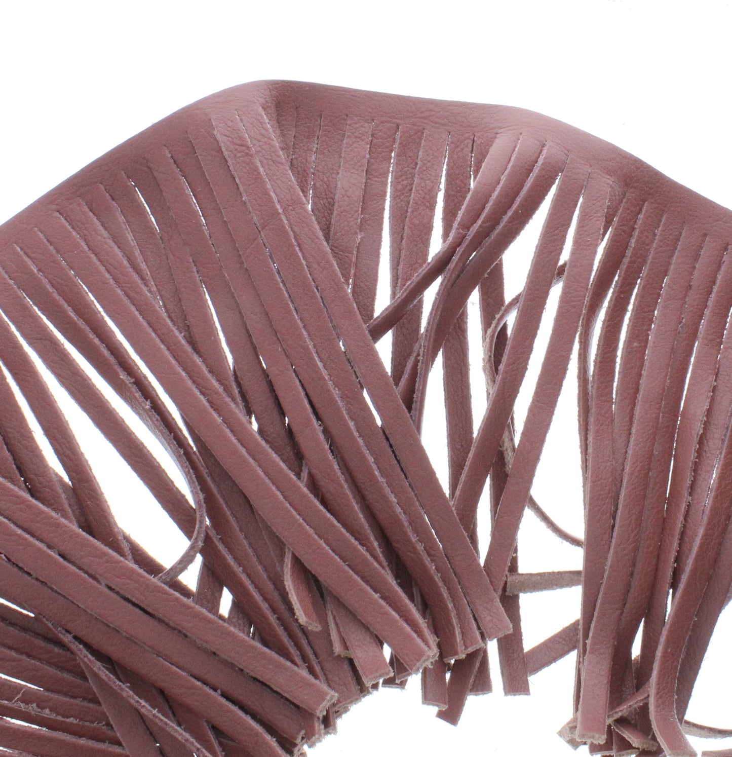 Dark-Pink Leather Fringe, Made in the USA, sold by ft.