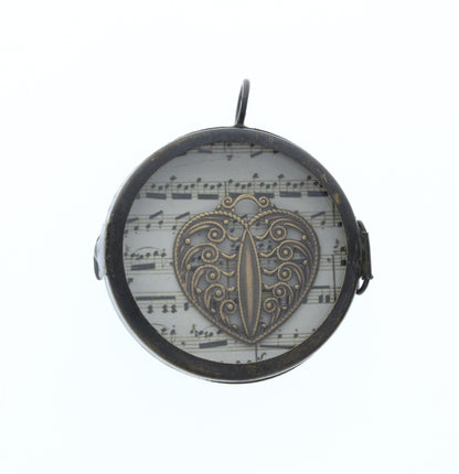 Round Shadow Box Pendant w/Hinged Glass Cover, 2 ea