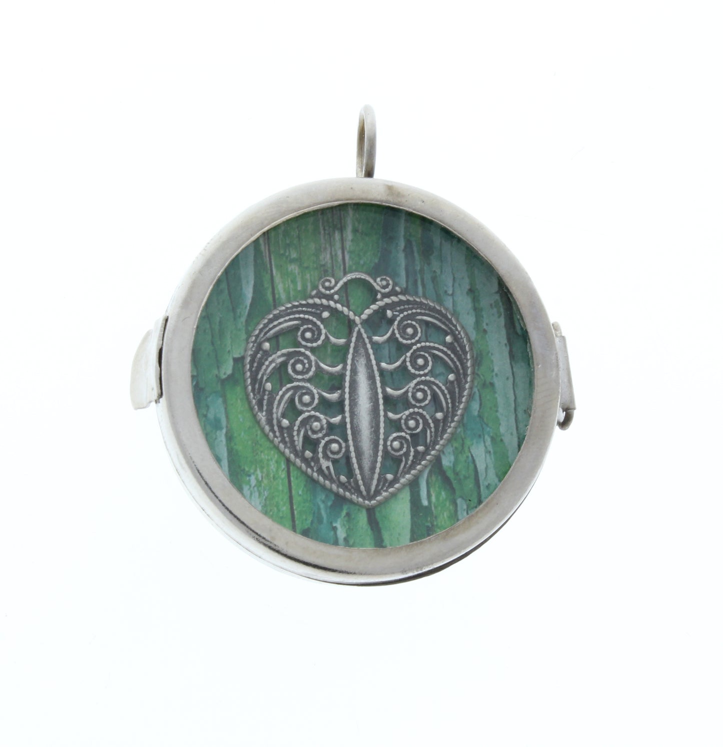 Round Shadow Box Pendant w/Hinged Glass Cover, 2 ea