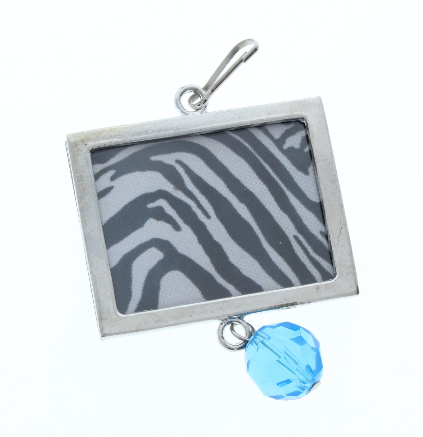Rectangle Pendant, Blue/Amber Crystal Border, G2203 E, 3 ea