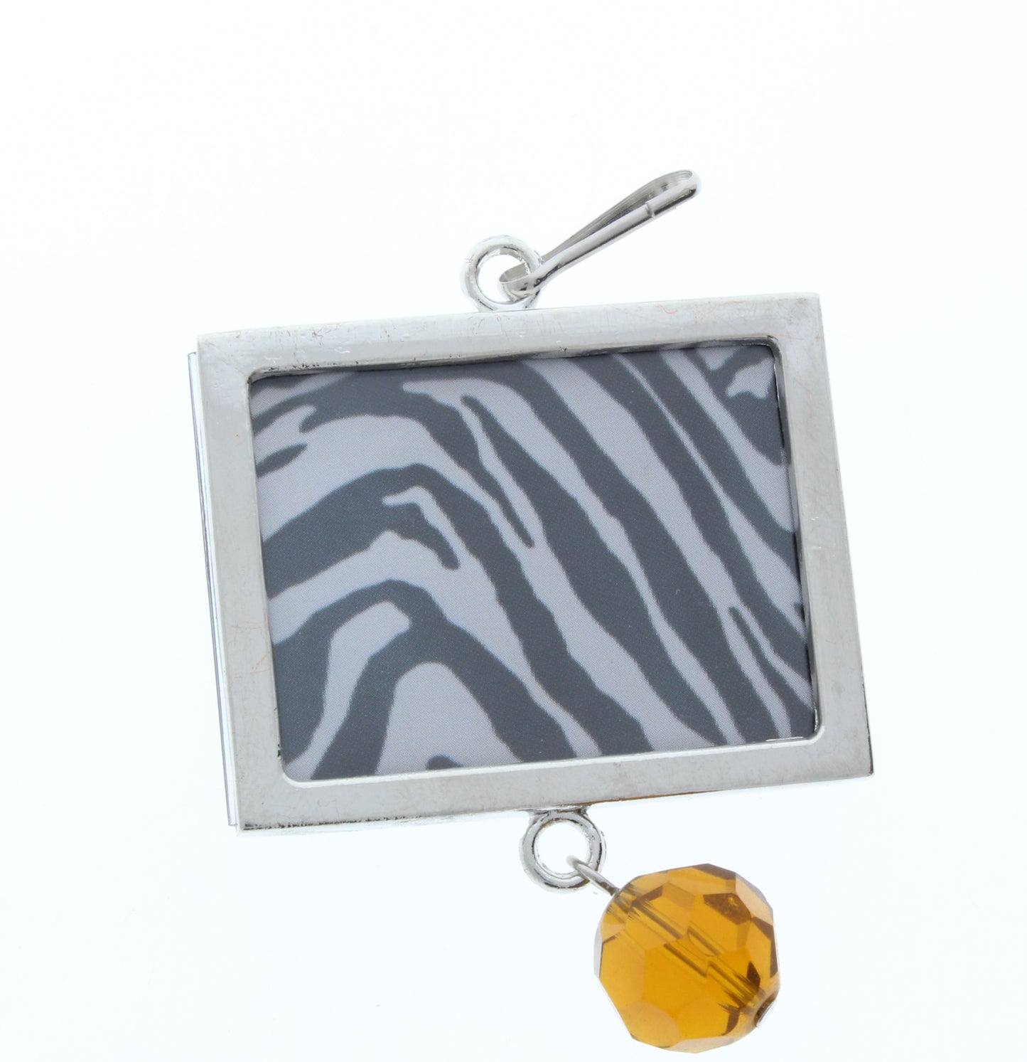 Rectangle Pendant, Silver, Amber Crystal Border, G2203 G, 3 ea