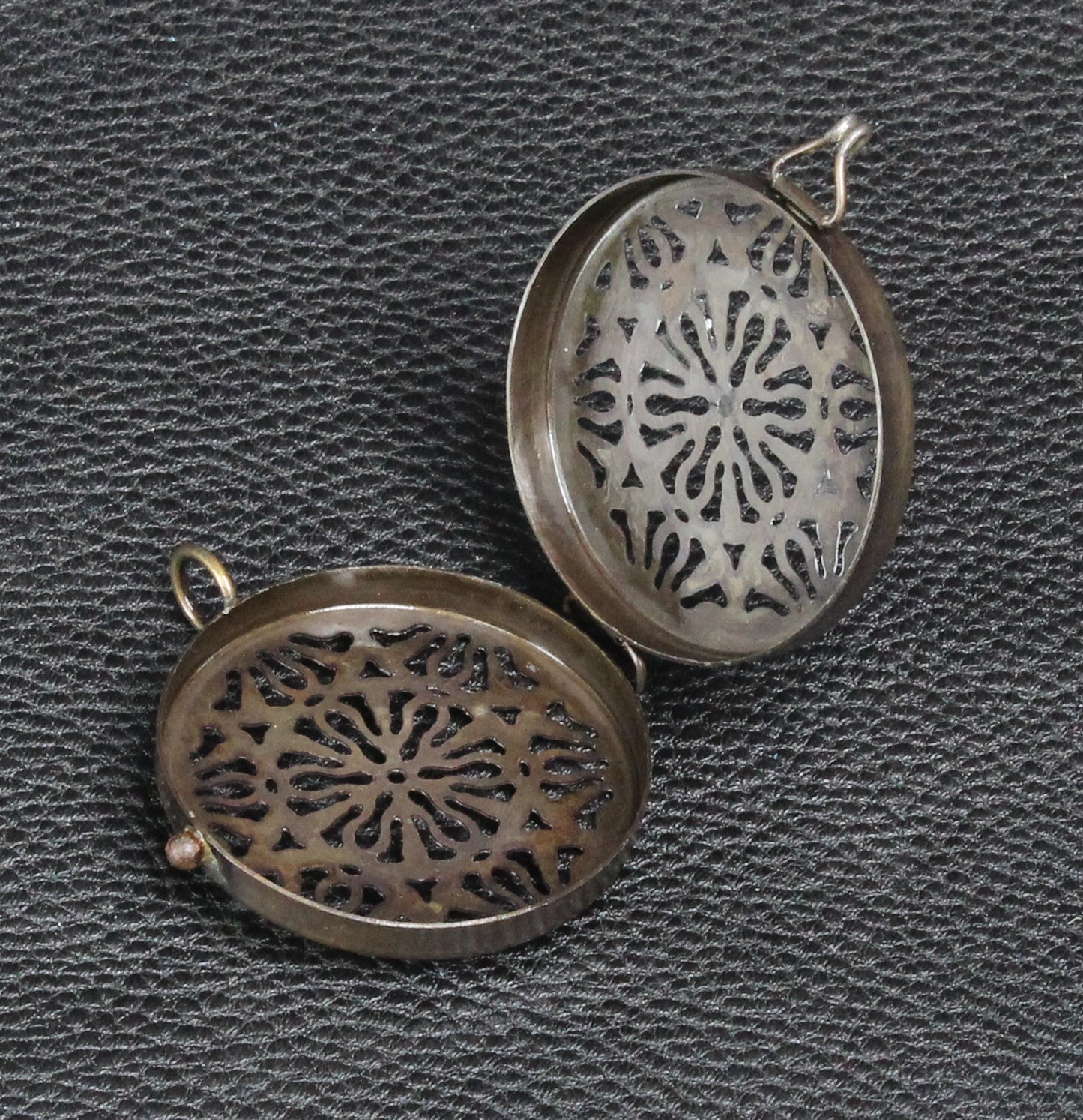 Filigree Pill Box Shadowbox Pendants, 2 ea