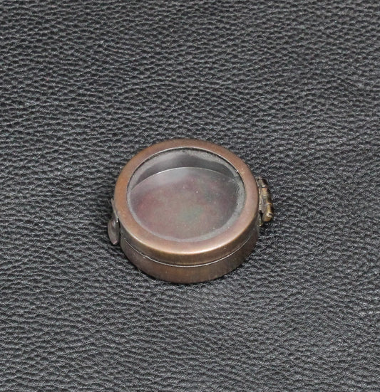 Round Shadow Box Pendant Locket, Vintage Copper, 2 ea