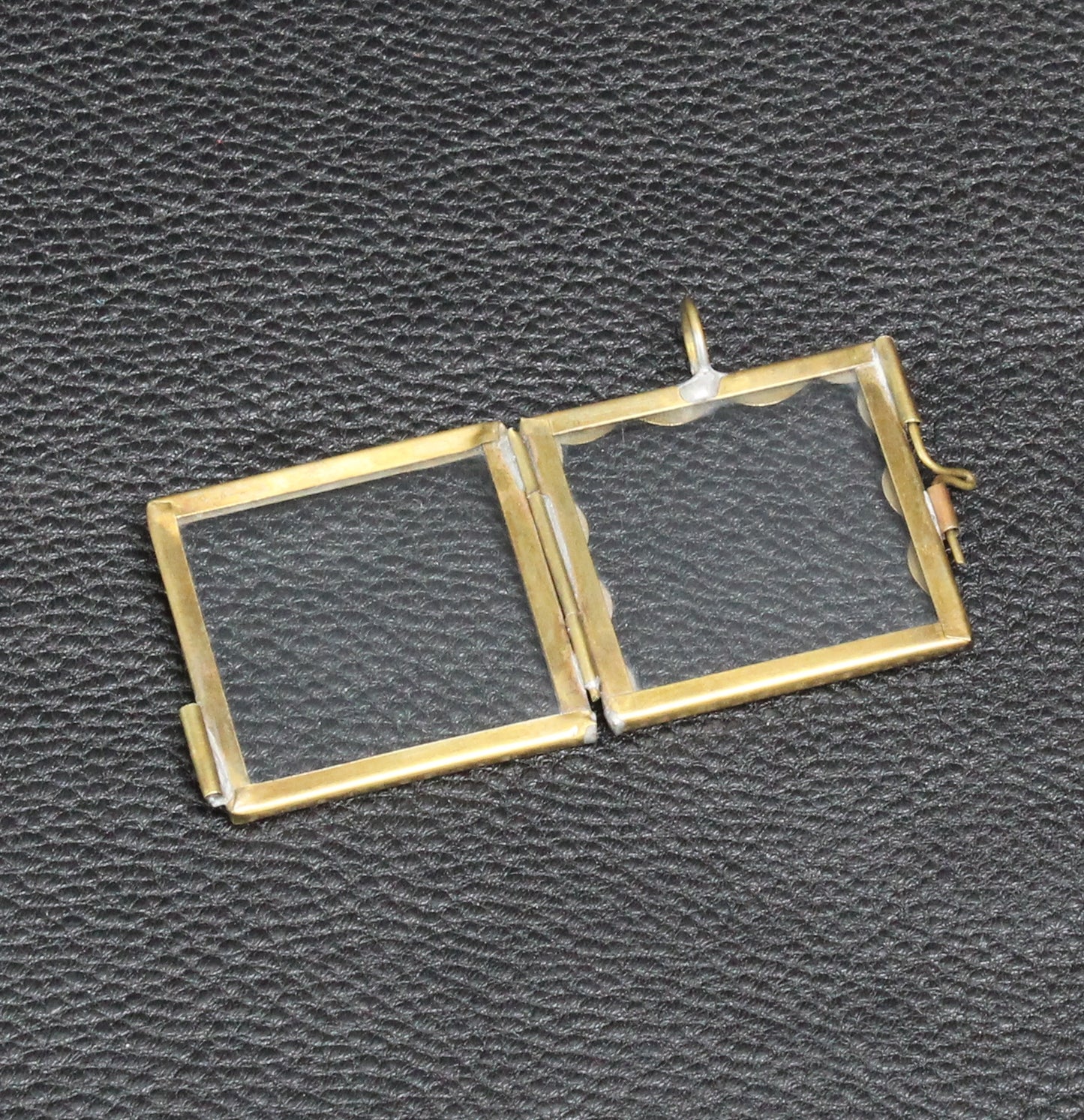 1.5 inch Scalloped Square, Silver,  Our Glass Frame Locket Pendants, PKG/2