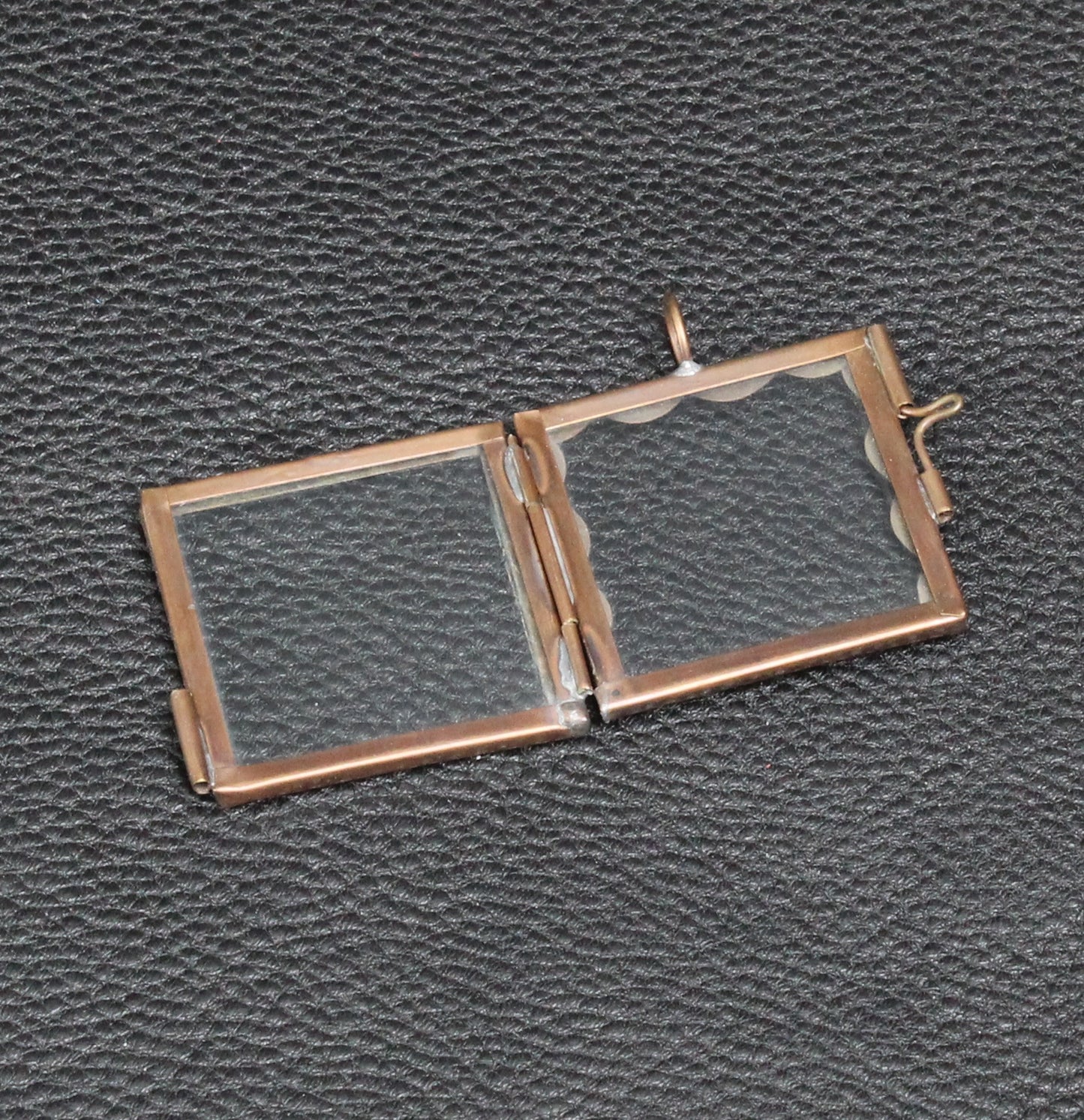 1.5 inch Scalloped Square, Silver, Our Glass Frame Locket Pendants, PKG/2