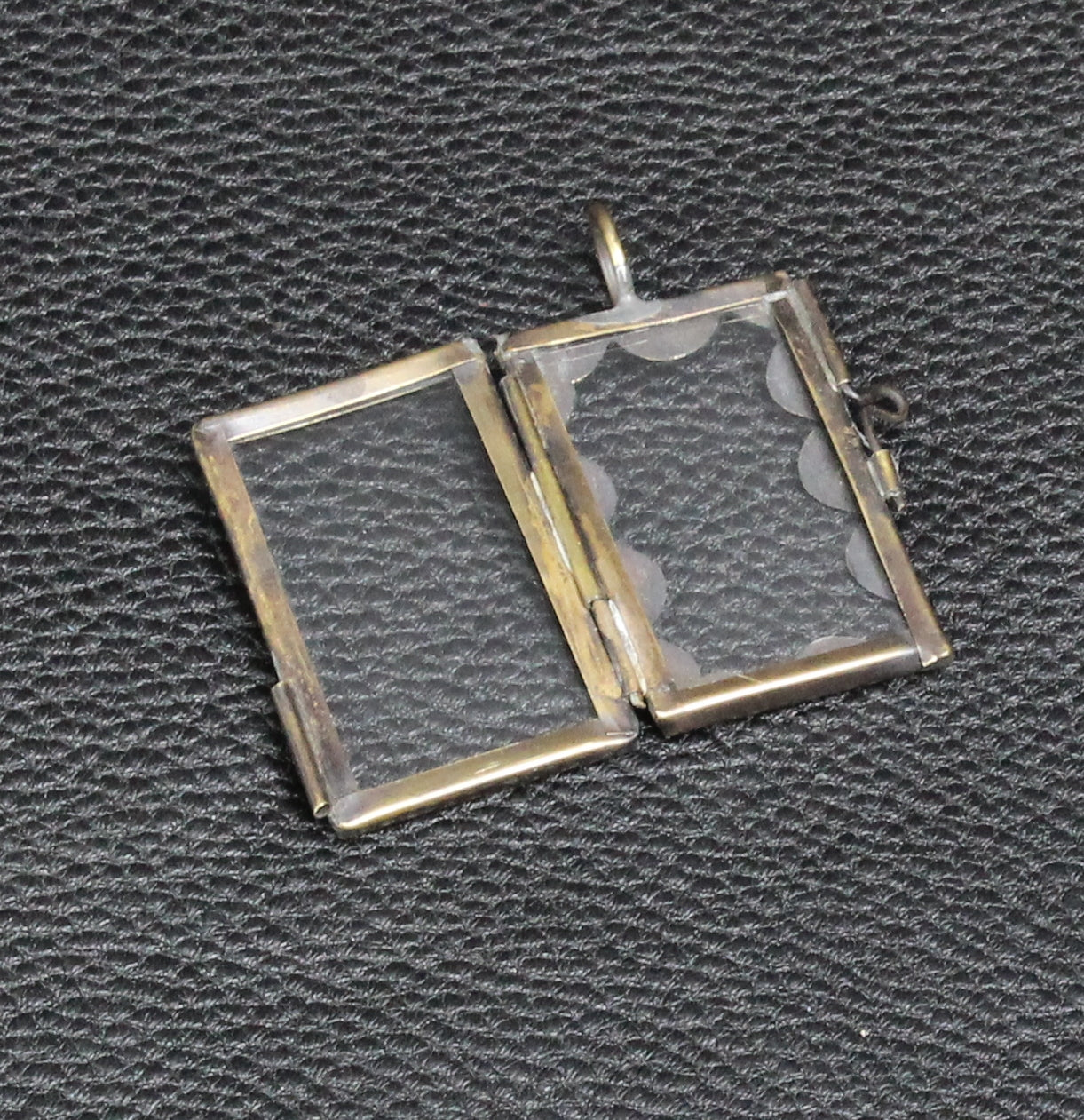 Glass Postage Stamp Frame Locket Pendants, 6 ea
