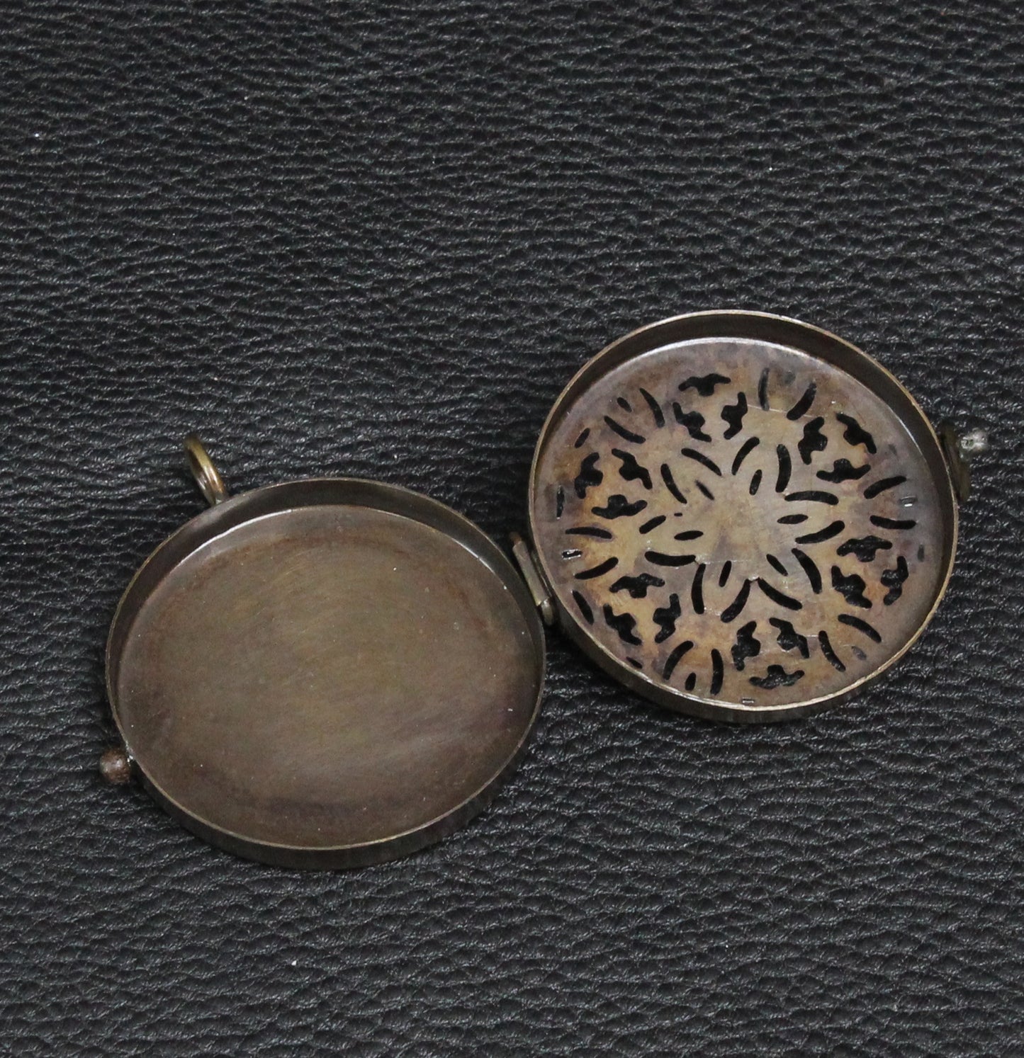 Filigree Pill Box Shadowbox Pendants, 2 ea