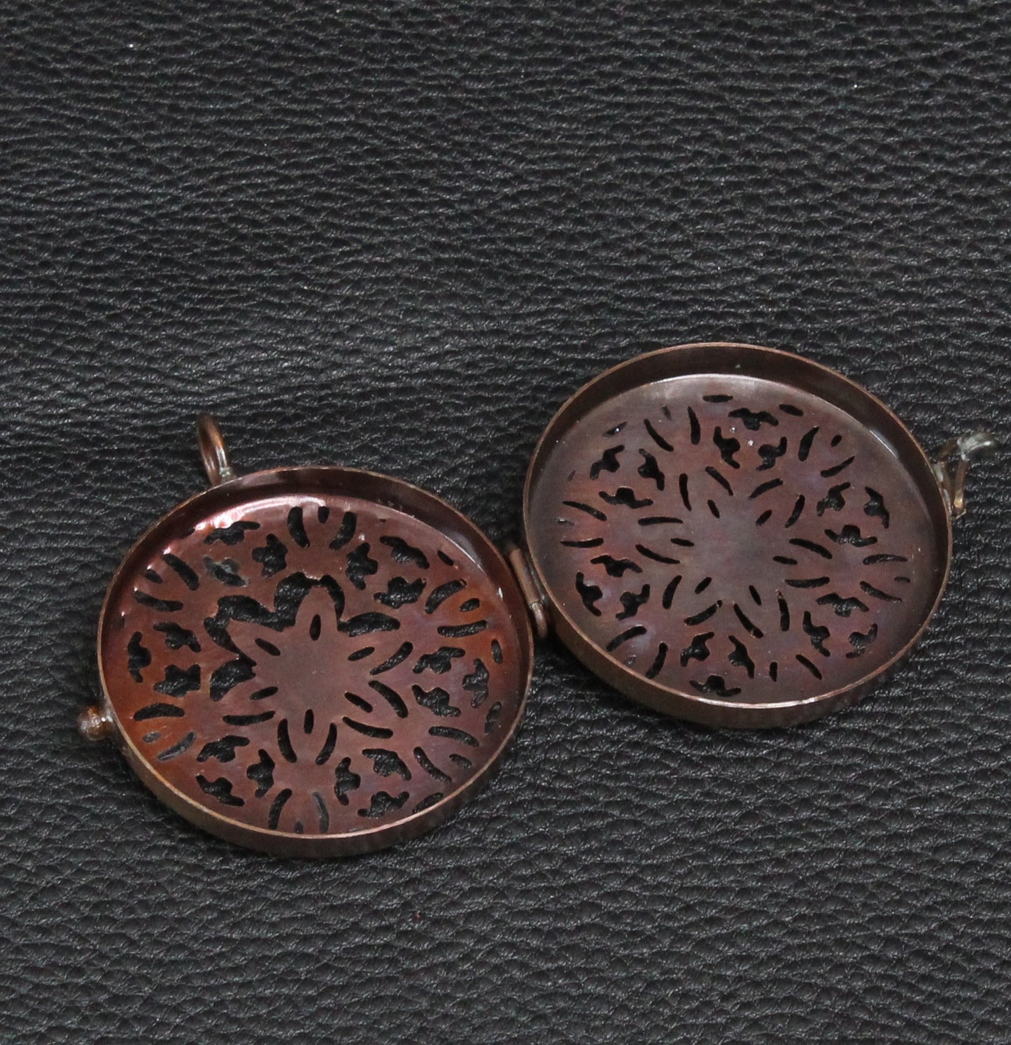 Filigree Pill Box Shadowbox Pendants, 2ea