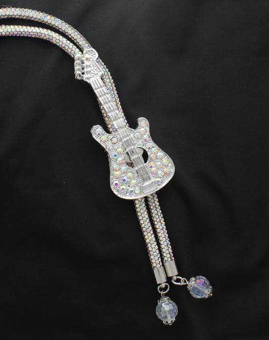 Crystal Guitar Bolo Tie, made in USA, each