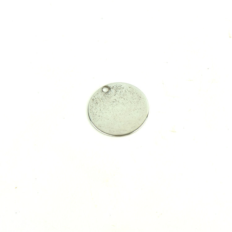 Flat Round Disc, Vintage Silver, pk/6