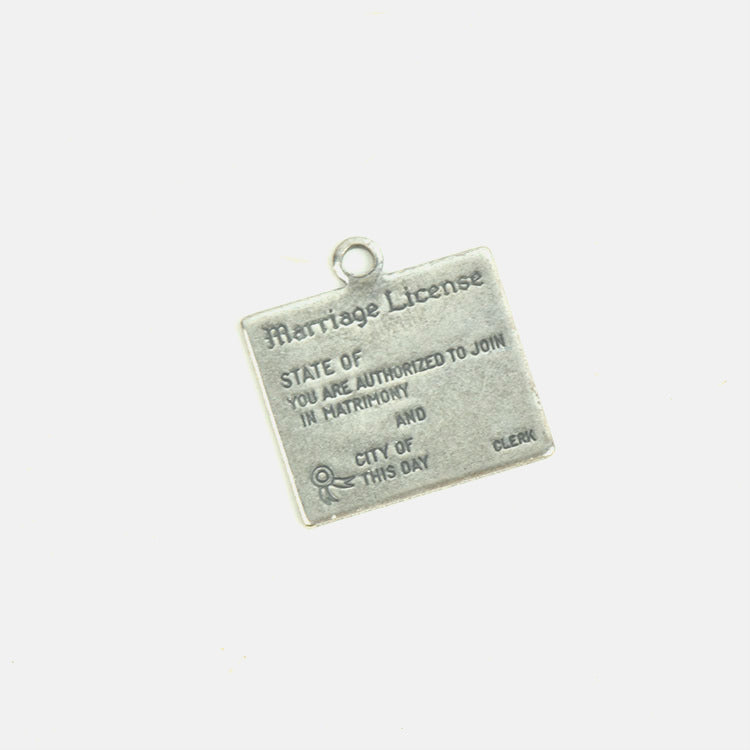 Classic Silver Finish Marriage License EA