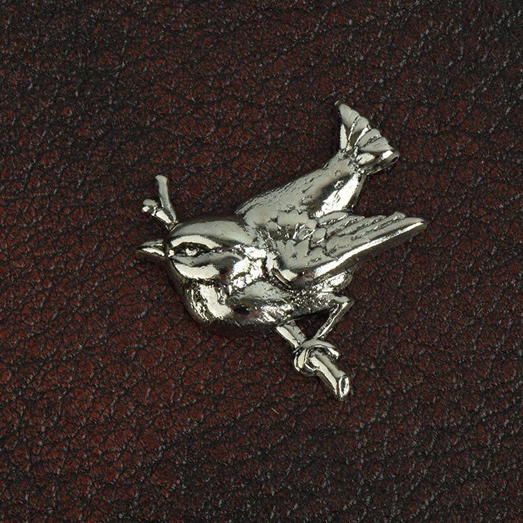 Bird charm , 22mm Bird on Limb, Vintage Silver, pk/6