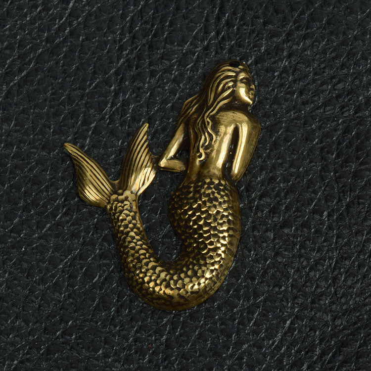 Mermaid 25x35mm(1x.1.4in) Mermaid Charm/Pendant, Antiqued Gold, pk/6