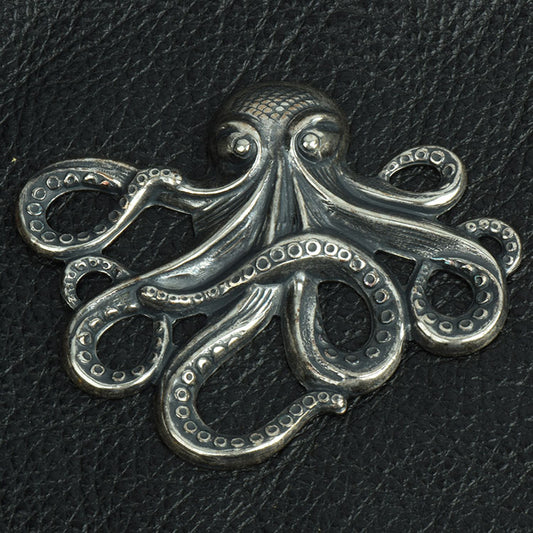 Kraken 63mm x 53mm (2.5x2.1in) Octopus Charm, Classic Silver, Made in USA, pack of 2