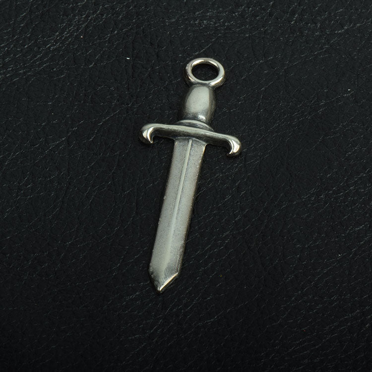 Sword charm 59mm Straight Sword Charm Pendant, Classic Silver, pack of 6