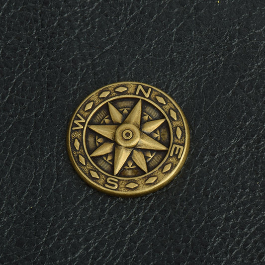 Vintage Mariner's Compass Charm, Vintage gold, Pack of 6
