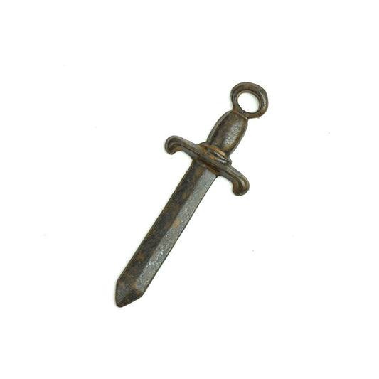 Straight Sword-Dagger Charm/Pendant, Rustic Finish , pk/6