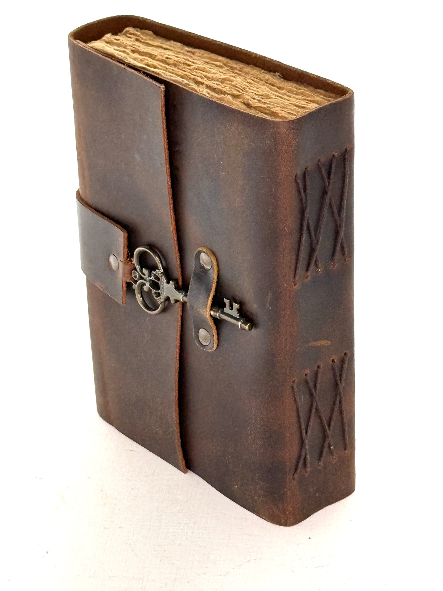 Embossed Leather Journal with key closure