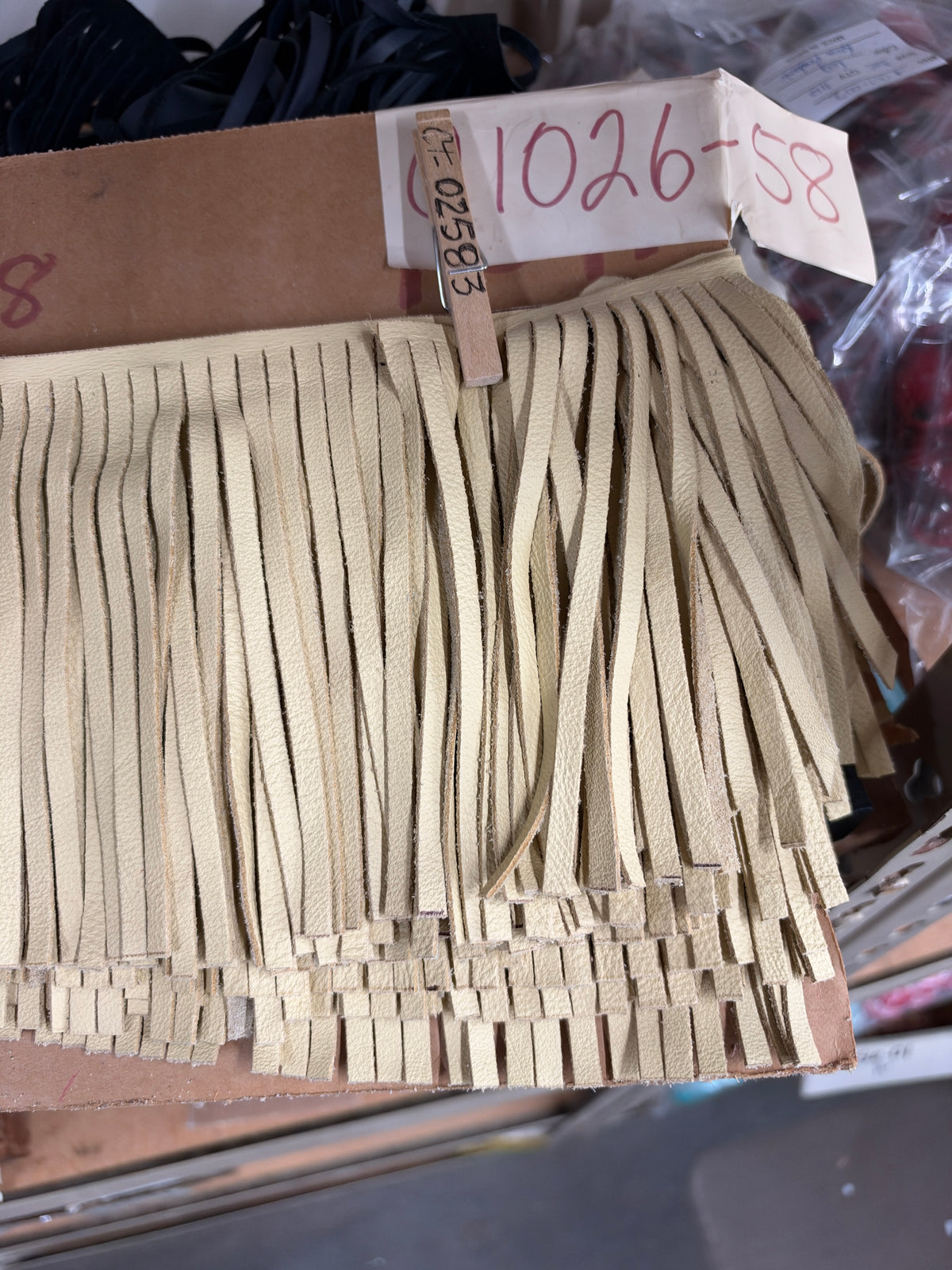 Amber yellow Leather Fringe for embellishment of purses, jackets or other accessories, Sold by the foot (30 cm)