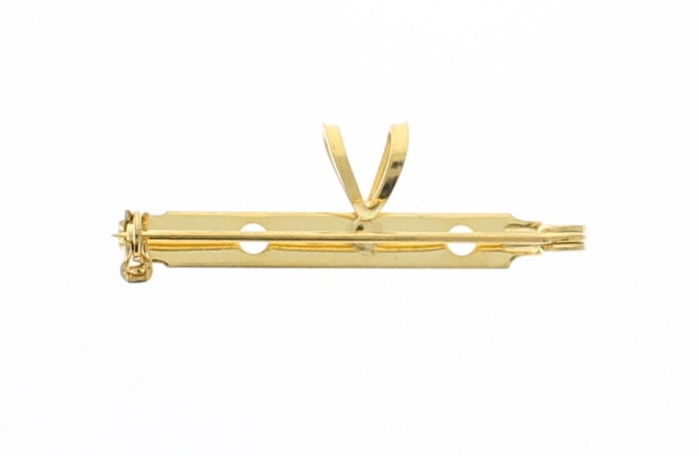 Gold Finish 1.5in Bar Pin with Bail, pack of 6