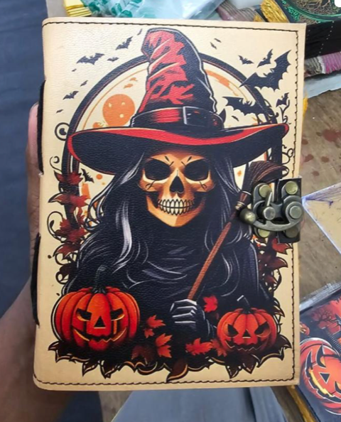 Halloween Theme journal leather printed, sold by ea