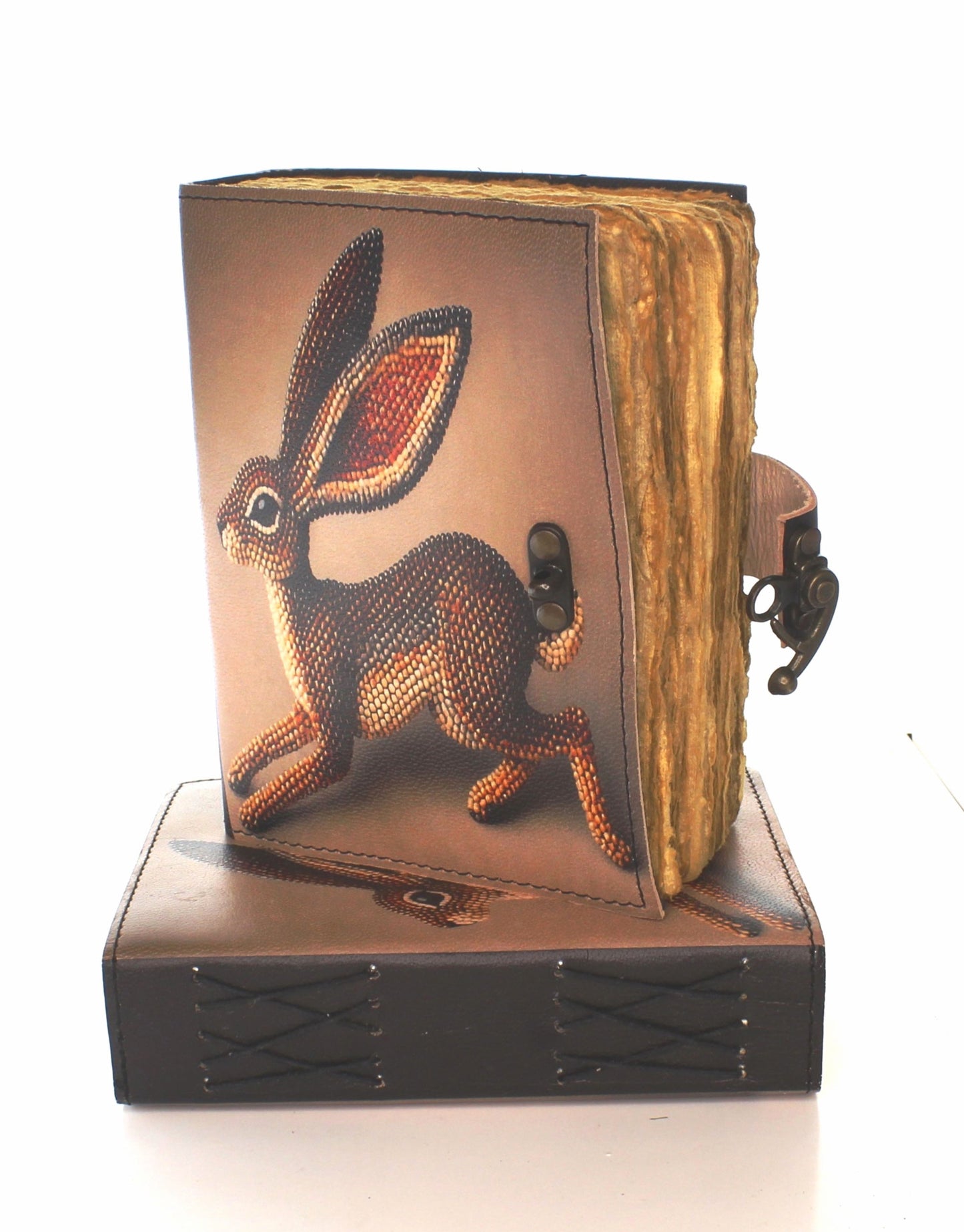 5 x 7 Rabbit Print Leather Journal, each