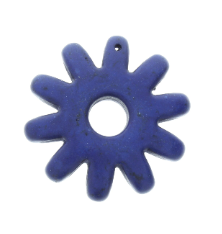 Spur Rowel Cogwheel Beads, 28mm Carved Magnesite Stone, Mix strand of Purple, Red, Yellow, Blue, Green & Burgundy, 14 pieces or 2 pieces