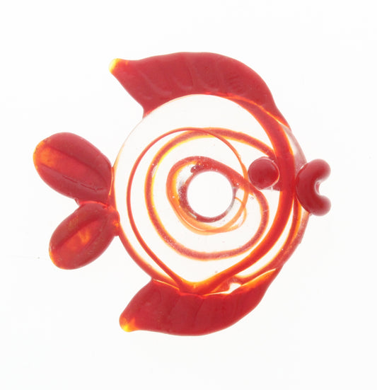 Murano Style Glass Fish Pendant, Red, ea