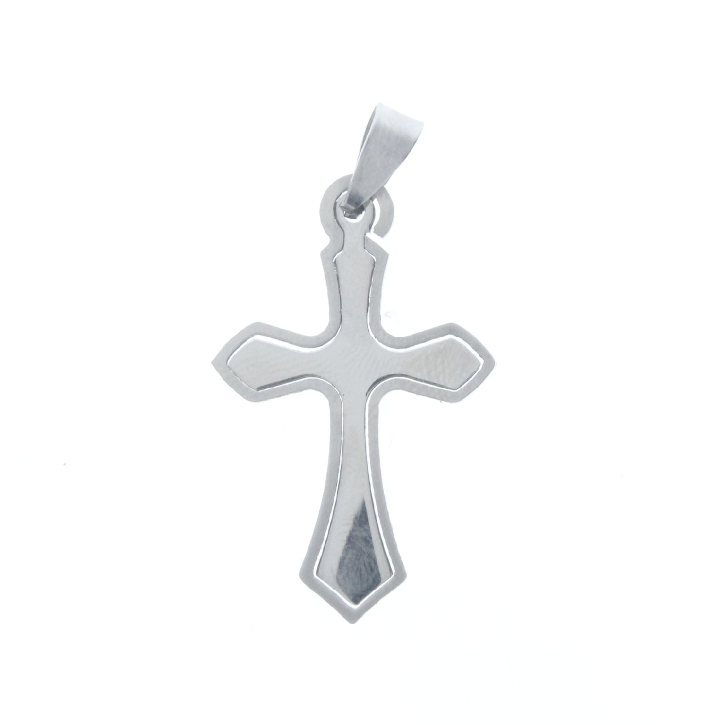 Classic Silver Inset Crosses Pendant w/Bail, ea