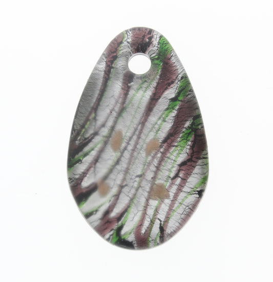 Murano Style Foil Glass Pendant, ea