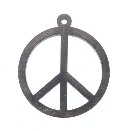 Peace Sign Wood Pendant, ea