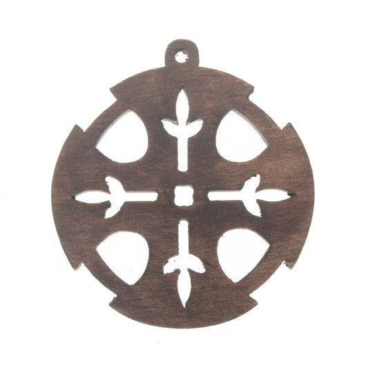 Circle Cross Wood Pendant, ea