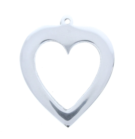 Aluminum Heart Pendant, ea