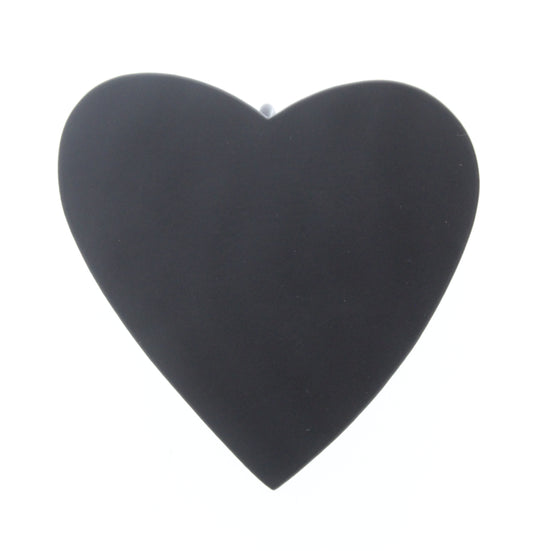 Flat Metal Heart Pendant w/Ring, ea