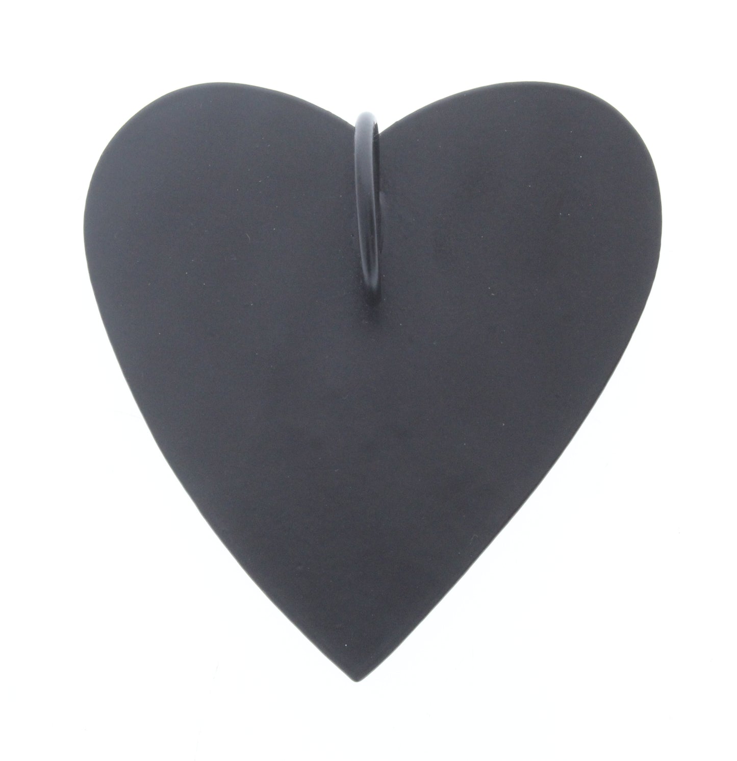 Flat Metal Heart Pendant w/Ring, ea