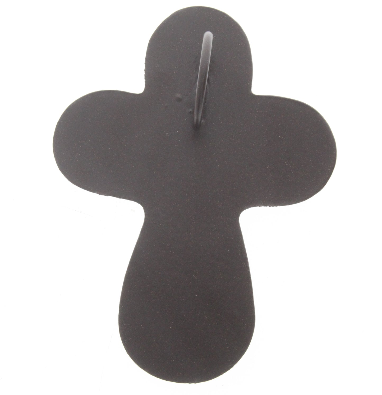 Swirl Pattern Round Cross Pendant w/Ring, ea
